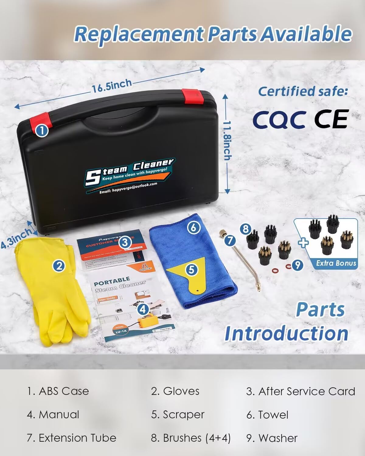 High Pressure Steam Cleaner - 1700W Handheld Steamer for Cleaning Grout Tile, Hand Held Portable Steam Pressure Washer for Car Auto 110V