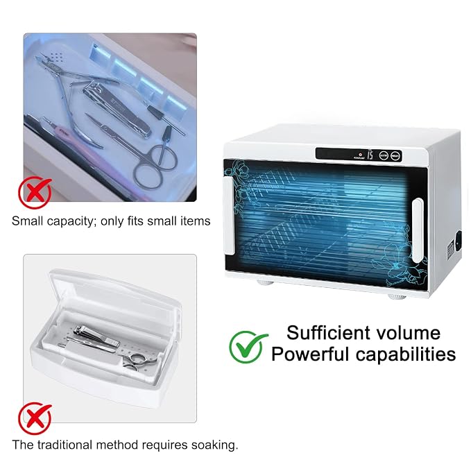Nail Tool Cleaning Machine 12L High Capacity Cleaning Cabinet Salon Tools Cleaning Box with Touch Timer Setting for Esthetician, Manicurist, Spa, Tattoo, Barber&Salon