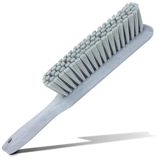 SPARTA 8 Inch Soft Counter Brush with Polyester Bristles and 5 Inch Handle, Color Coded Handheld Broom for Tables Countertops and Foodservice Surfaces, 13 Inch Overall Length, Gray, Pack of 6