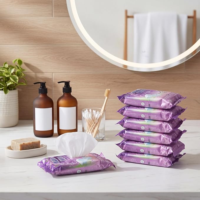 10 Pack Lavender Scent Bathroom Cleaning Wipes 200 Count 2-in-1 Wipes Cleaner for Bathroom Toilet, Sink, Tile & Shower -reusable Sealable Pouch, No Scrubbing Needed