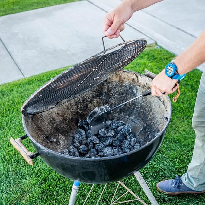 BBQ Dragon Grill Brush and Scraper – Heavy Duty BBQ Cleaner with Replaceable Head and Coal Rake – Stainless Steel Bristle Free Tool for Weber, Cast Iron, and Outdoor Barbecue Cleaning