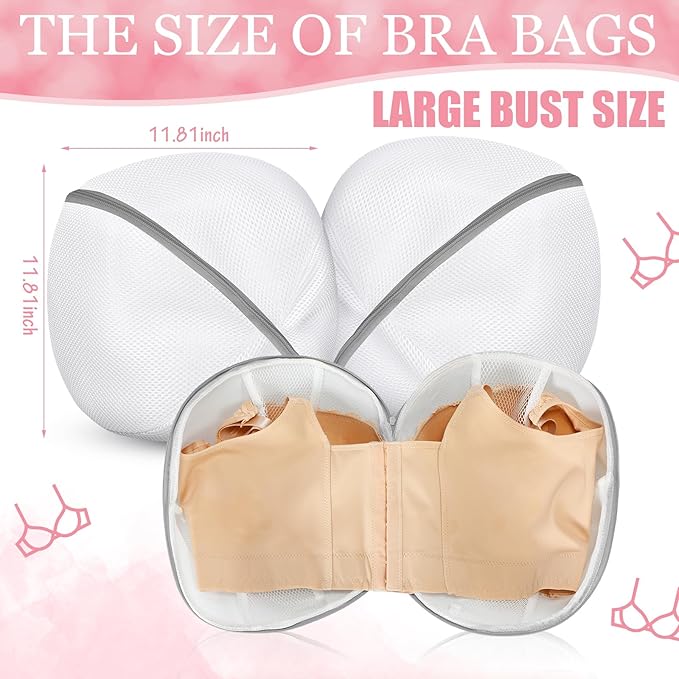Shappy 6 Pieces Bra Washing Bag for Laundry Mesh Wash Lingerie Underwear Brassiere Washing Bags with Zipper for Women Laundry Storage(11.81 Inch,Gray)