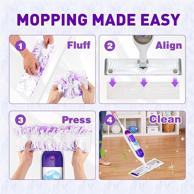 Power Mop Pads Refills for Swiffer PowerMop Multi-Surface Mopping Pad Disposable Replacement Mop Refill Pads Compatible with Swiffer PowerMop (40)