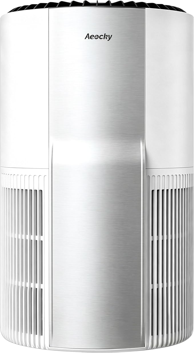 AEOCKY 4200 ft² Whole-House Air Purifier with 515 CADR, Proprietary YearChange 5-in-1 Filter for Pet Dander Smoke Odor, Washable Pre-Filter,Deodor Gel, AQI Percentage Display, for Large Room Bedroom
