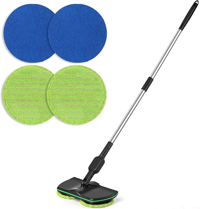 Battery Cordless Electric Mop T1,13-Inch Max Cleaning Pad Electric Spin Mop, Laminate Floor Cleaner for Mopping, Automatic Spin Mops for Hardwood, Tile-No Water Tank