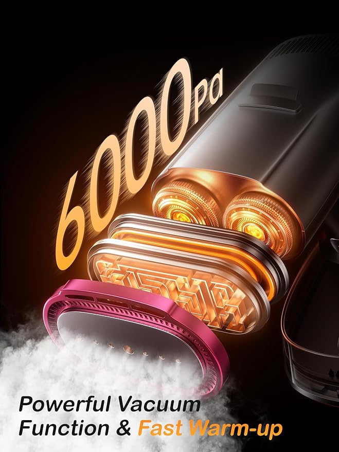 DRFLASH Vacuum Steamer for Clothes,2-in-1 Suction Handheld Steamer,270 Tank | 6000Pa Powerful Suction, 3 Modes with LED Display, Fabric Wrinkle Remover, Portable for Travel and Home, 110-120V