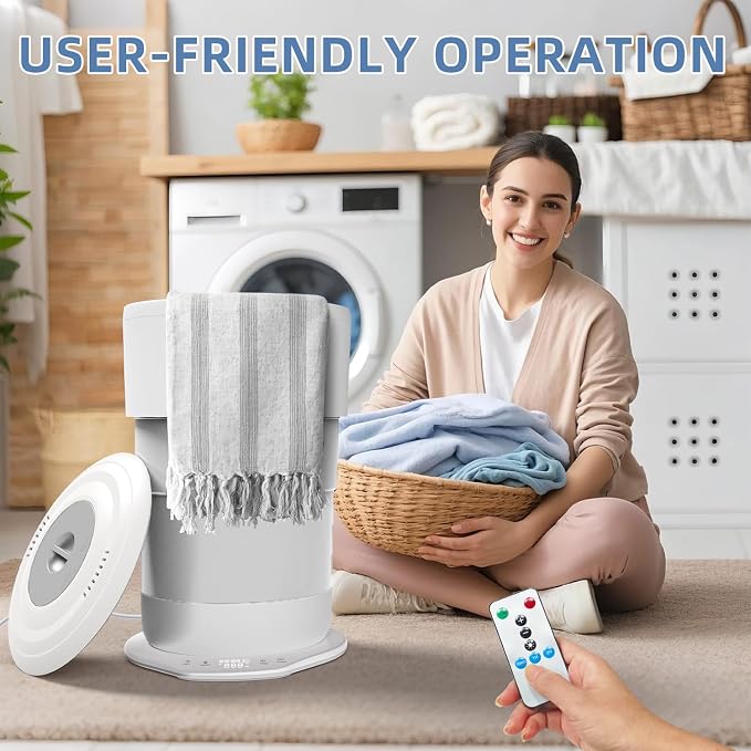 Fistone Foldable Towel Warmer for Bathroom – 23L Large Rapid Heat Towel Warmers Bucket with 3 Heat Levels, One-Touch Start, Auto Shut-Off Timer