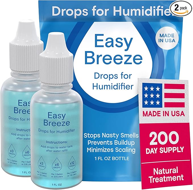 [2 Pack] Humidifier Cleaner Drops for All Makes & Models - Made in USA Humidifier Treatment for Peak Performance - Water Humidifier Drops for Cleaning - Humidifier Solution Humidifier Water Treatment