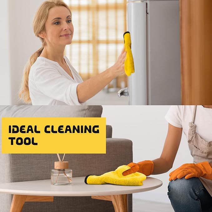 Tallew 60 Pcs Microfiber Towels:16"x16" Microfiber Drying Towels Bulk Micro Fiber Car Cleaning Cloth for Cars Drying Washing Polishing Office Windows Cleaning Household Supplies (Yellow)