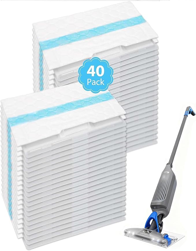 40PC-Disposable Mopping Pad Refills for Shark VACMOP - Premium Hard Floor Cleaning Pads Compatible with Shark Vacmop Pro VM252/VM251/VM250/VM200/VC205/QM250/VM190/VM200P12/VMP30 Models5