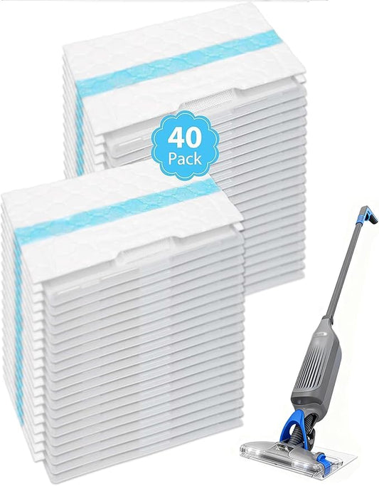 40PC-Disposable Mopping Pad Refills for Shark VACMOP - Premium Hard Floor Cleaning Pads Compatible with Shark Vacmop Pro VM252/VM251/VM250/VM200/VC205/QM250/VM190/VM200P12/VMP30 Models5