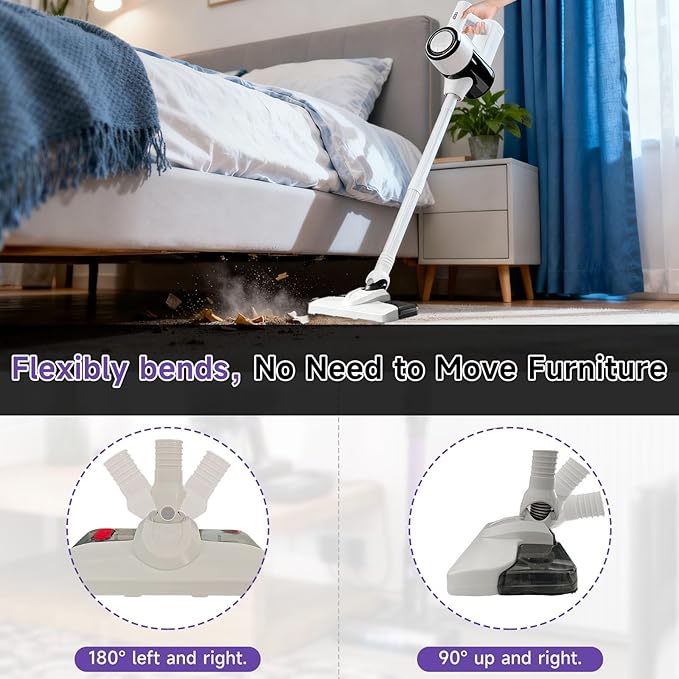 Cordless Mop and Vacuum Combo, Hardwood Floors Vacuum All in One, Lightweight Stick Wireless Cleaner, Detachable Water Tank and Mop, Ideal for Hard Floor & Pet Hair, Wet Dry Vacuum Cleaner