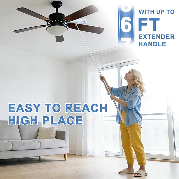 KeFanta Duster Refill Kit with 6 ft Super Extendable Handle Compatible with Swiffer, 360° Disposable Microfiber Dusting Pads for Home Cleaning, Ceiling, Fan, Window, Hard-to-Reach Areas，40Pcs