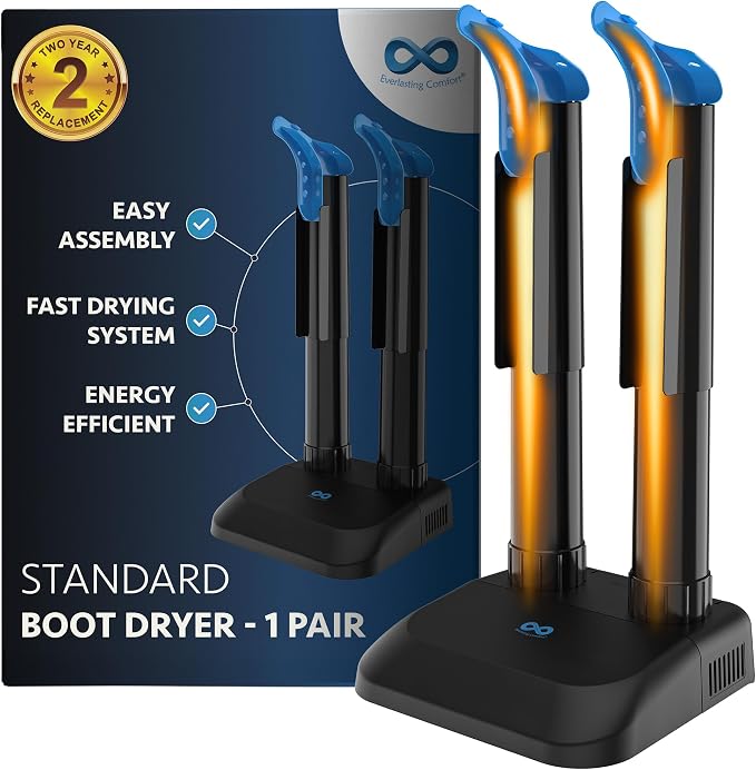 Everlasting Comfort Electric Boot Dryer for Work Boots, Silent Portable Shoe Dryer with Timer for Shoes, Boots and Cleats, Quick-Dry Glove Dryer Boot Warmer for Gloves, Helmets and Sneakers(Standard)