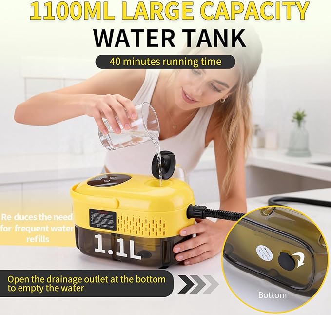 Steam Cleaner,15s Heat-Up 6-Level Adjustable, 2500W Handheld Steam Cleaner for Home with 13 pcs Accessories,Portable Steamer for Kitchens, Grease, Bathroom, Grout,Tile, Floor, Couch and Car