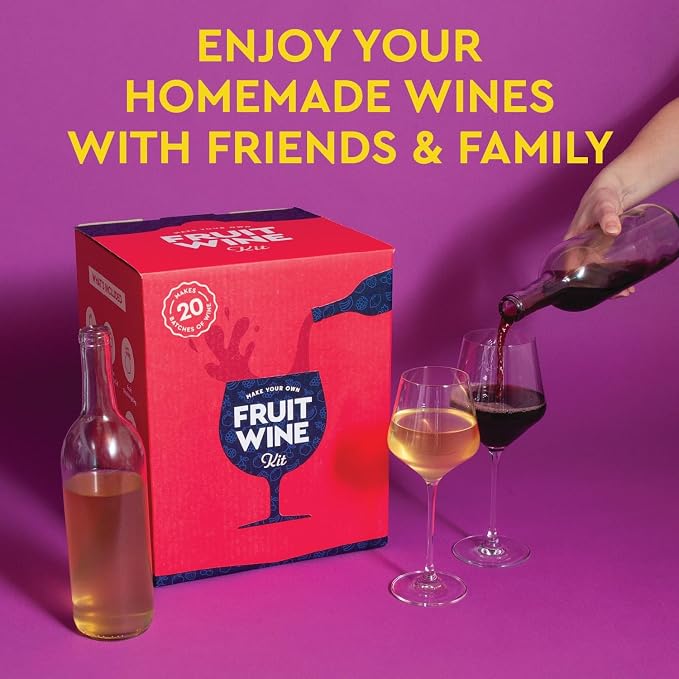 Craft A Brew - Fruit Wine Making Kit - Easy for Beginners - At Home Wine Making Kit - Includes Ingredients & Reusable Equipment - Use Any Fresh, Frozen or Fruit Juice - Makes Up to 20 1-gallon Batches