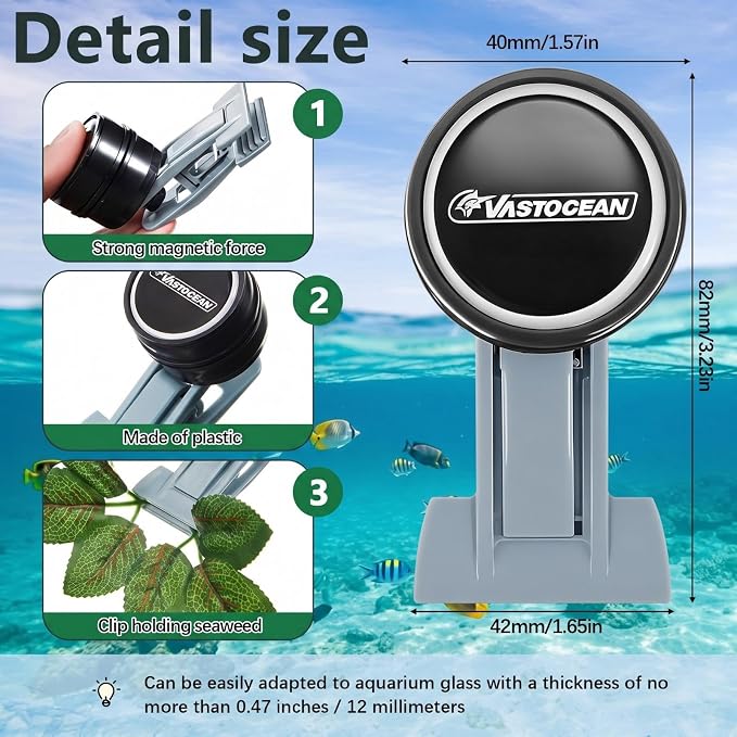 Blulu 1 Pcs Magnetic Seaweed Feeding Clips Saltwater Aquarium Tank Accessories Algae Magnet Seaweed Feeder for Fish and Aquatic Pets, Automatic Fish Feeder