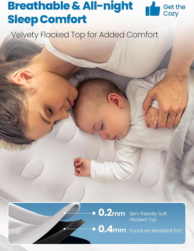 CHERIMOR Full Size Air Mattress with Built-in Pump, 18" Raised Comfort, 48Hr Leak-Proof Test, Upgraded Honeycomb Pillar Design, Supports 600 lbs, 2.5-Min Inflation for Home Guest Room Camping