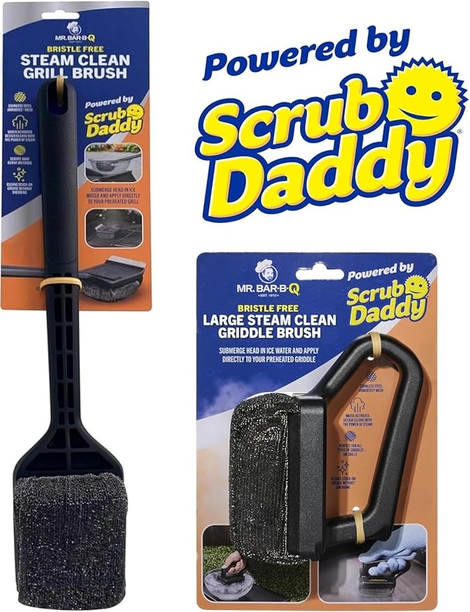 Mr. Bar-B-Q Bristle Free Grill and Griddle Brush Bundle | Powered by Scrub Daddy