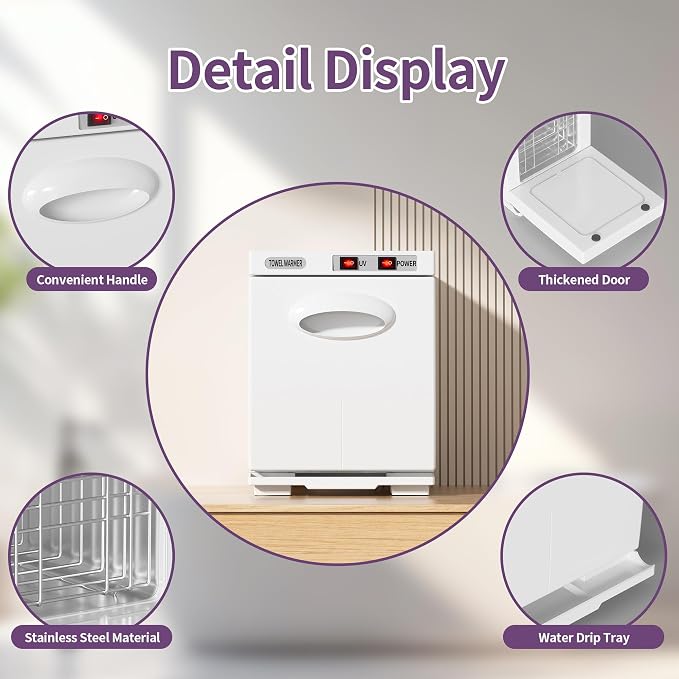 Towel Warmer, 5L Small Hot Towel Warmers for Spa, Towel heater for Facials and Towel Warmer Esthetician. (White)