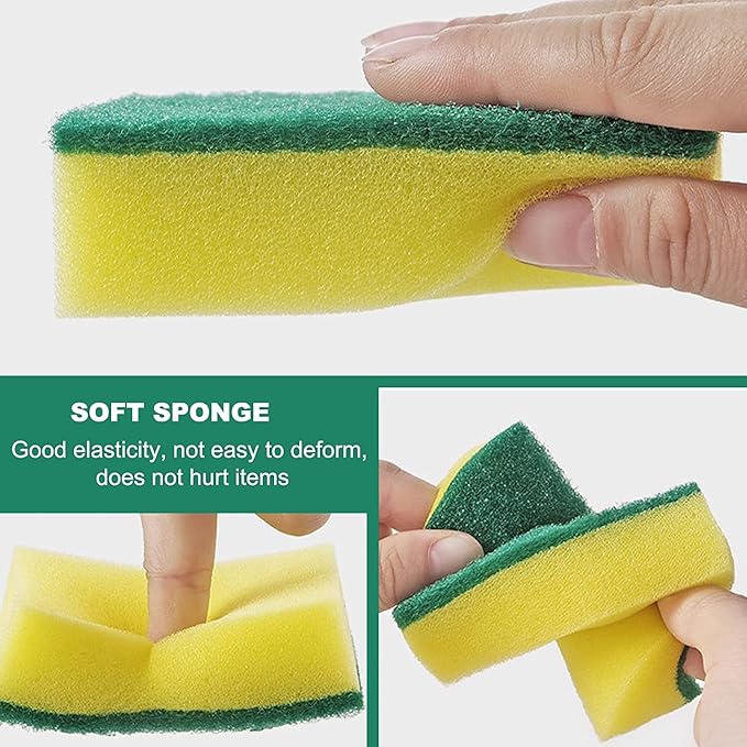 Individually Wrapped Sponges, Kitchen Dishwashing Sponge Bulk, Non Scratch Dishes Scouring Pad Dishcloth, Odor-Free Sponge Wipes for Household Cleaning Dishes Travel Apartments (600 Pack)