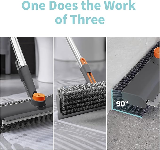 AIR U+ Floor Scrub Brush and Grout Brush with Long Handle