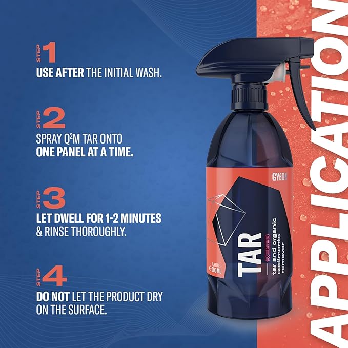 Gyeon Tar Remover for Cars Paint Trim Adhesive Sap Pine Automotive Rubber Residue Cleaner Professional Strength Safe on Coatings Degreaser Removes Road Tar Contaminants Quickly And Effectively