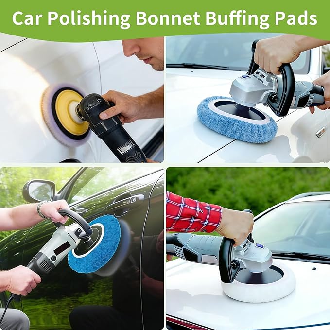8 Pcs Car Polishing Pads, Lamb Fleece Buffing Pad,Bonnet Buffing Pads for Car Polisher Buffer Pads,9 inch - 10 inch Car Buffer Pads for Car Detailing Glass,Instruments, Camera, Furniture, Metal, Wood