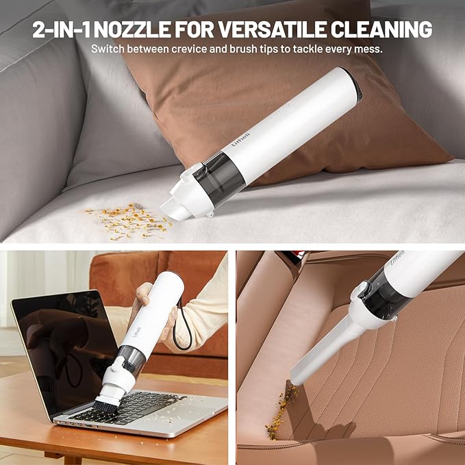 LiTHELi Handheld Vacuum Cleaner Cordless,10000Pa Suction Power with Rechargeable U Battery Ultra Lightweight Mini Car Vacuum,for Car, Home, Pet and Other Crevices, Yellow