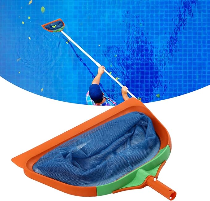 Ultra Fine Mesh Skimmer Rake, Pool Leaf Net with Plastic Frame Replacement Pool Cleaning Net for Cleaning Swimming Pools Hot Tubs Spas Fountains