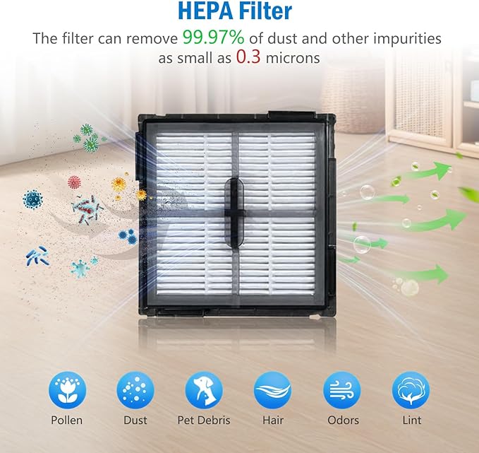 21 Pcs Q10 X5 Accessories Kit for Roborock Q10 X5+/Q10 X5 Robot Vacuum Replacement Parts, 1 Main Brush, 4 HEPA Filters, 4 Mop Pads, 4 Dust Bags, 6 Side Brushes, 2 Tools
