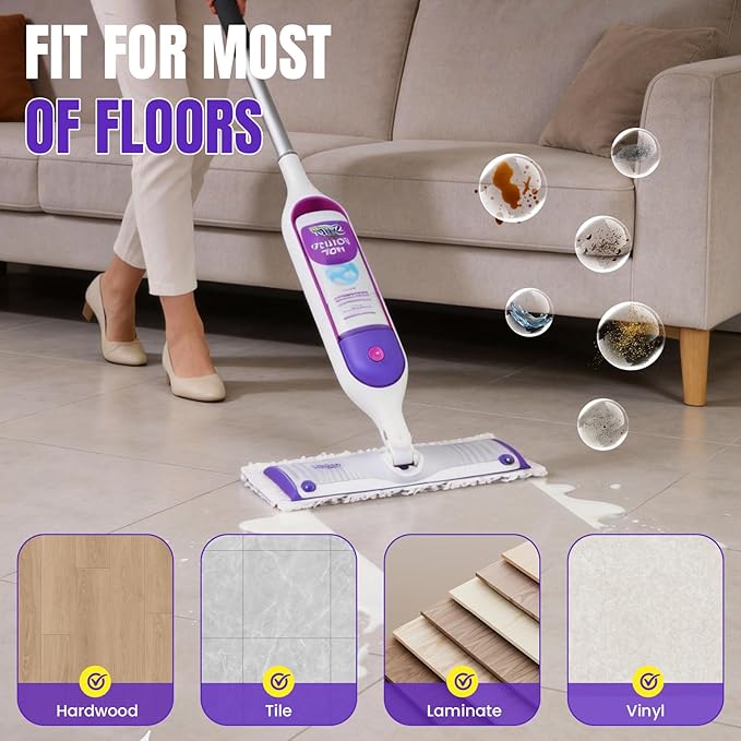 60 Pcs Power Mop Pads for Swiffer PowerMop 500+ Strips Multi-Surface Refill Pad Disposable Spray Mopping Pads Head Refills for Floor Cleaning (Quick-Absorb, No Residue & Disposable)