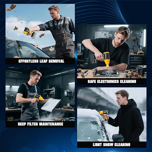 ohyes Air Duster 380W Brushless High-Speed Motor 100,000RPM Fit for DeWALT 20v Max Battery Variable Speed Turbo Jet Fan for Jobsite & Workshop(Battery not Included)