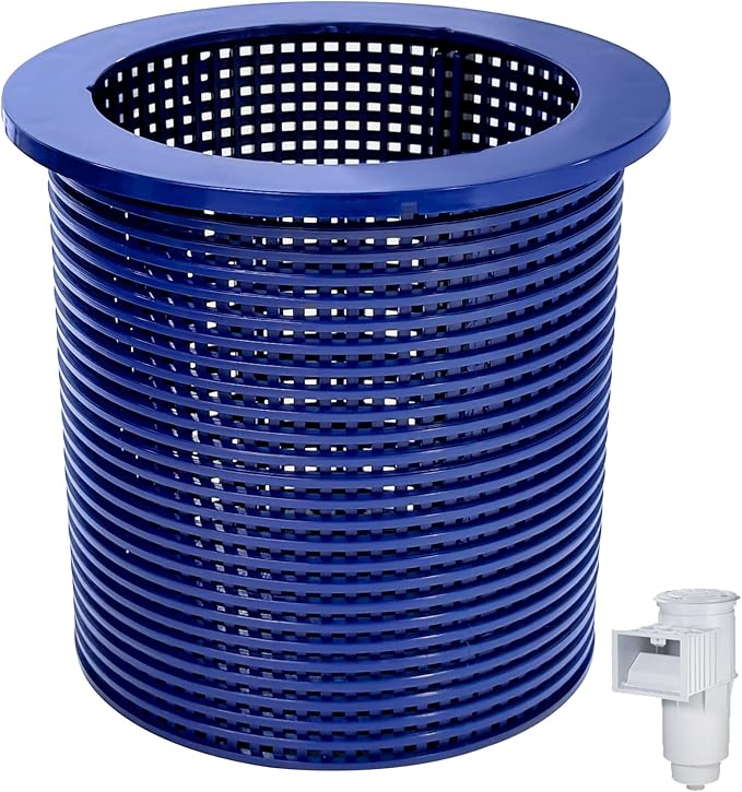 BigHead R38013A Pool Skimmer Basket Compatible with Pentair American Admiral for Inground Heavy Duty Pool Skimmer Basket Replacement for R38013A V38-135 V38-135 V38-136 (Blue)