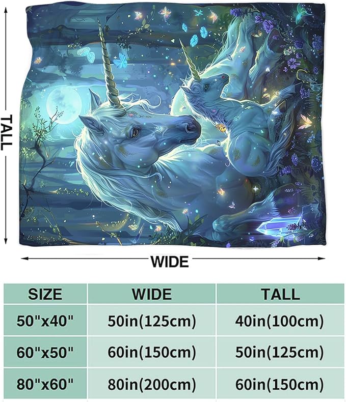 Tijuboni Unicorn Throw Blanket Unicorn Gifts for Girls Women Boys Men Kids Adults Soft Flannel Fleece Blanket for Couch Sofa Bed Home Decor 40"x50"
