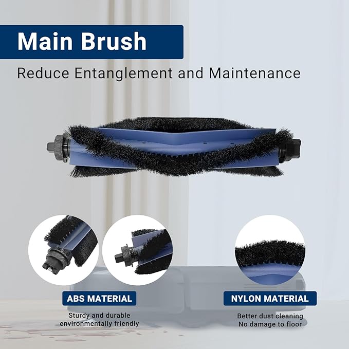 26-Pack Big Accessories Kit For Eufy Omni C20, Replacement Parts include 2 Main Brush, 6 Side Brushes, 6 Dust Bags, 6 Mop Pads, 6 Washable Filters
