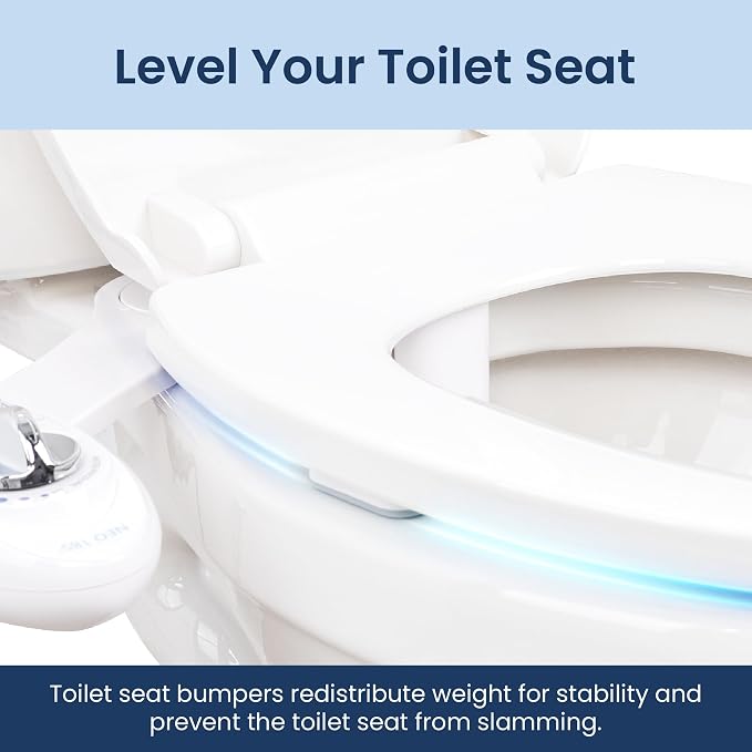 LUXE Bidet NEO 320 Plus Chrome, Toilet Seat Bumpers, and Shut-off Valve T-Adapter Bundle