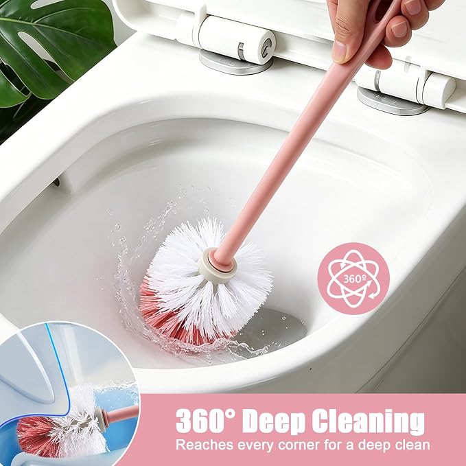 15 Pcs Toilet Brush,17.3" Bathroom Toilet Bowl Brush,Commercial Heavy Duty Toilet Bowl with Hook & Gloves,Long Handle Toilet Bowl for Household Cleaning,Professional/Janitorial Scrub Brush for Toilet