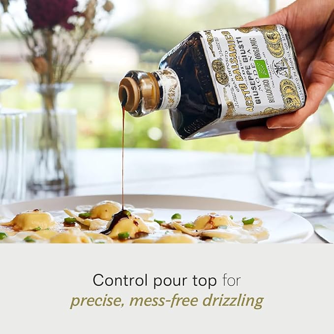 Giusti Organic Balsamic Vinegar of Modena IGP – 2 Gold Medals Gourmet Aceto Balsamico di Modena, Rich Flavor for Salads, Marinades, Cheese & Finishing, Made in Italy – 8.45 fl oz (250 ml) - Pack of 1