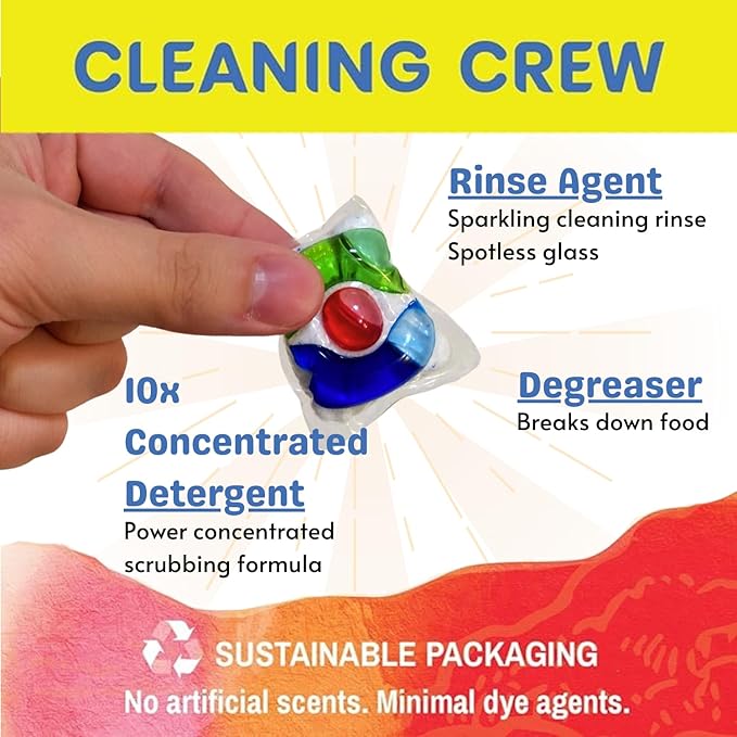 ECO-GALS Eco-Spinz Disposal Cleaner and Deodorizer for Kitchen Drains and Sinks Plus Eco-Shines Dishwasher Detergent 3 in 1 Power of Liquid, Powder, and Gel for Brighter Cleaner Dishes