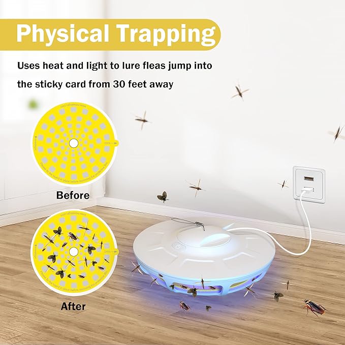 Mosalogic Black Fly Trap with Flea Trap for Inside Your Home Fly Insect Trapper