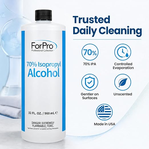 ForPro 70% Isopropyl Alcohol (IPA), 32 Fl Oz (960 ml) – Pure & Unadulterated Concentrated Alcohol