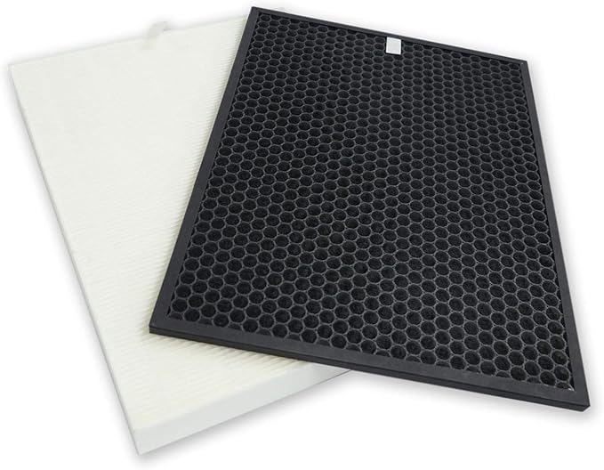 PUREBURG Replacement Filter Set Compatible with Sharp FP-N60CX & FP-P40CX Air Purifiers FZ-C46DFU FZ-R45HFU FZ-N60HFU, H13 HEPA + Activated Carbon Filter