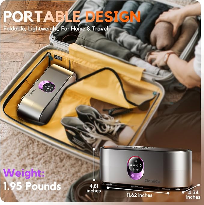 Portable Clothes Dryer, Clothes Dryer Hold 12 Items Up, With Time Setting、Remote Control, Portable Dryers For Laundry, Apartments, RV, Travel, Low noise、Energy Saving (Grey)
