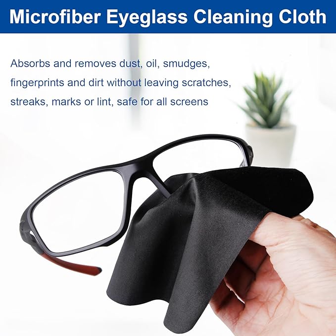 200PCS Glasses Cleaning Cloth, Glass Cleaning Cloths, Microfiber Cleaning Cloth for Glasses, Eyeglasses, Sunglasses,Phone, Screens, Electronics,Camera Lens and Other Delicate(5.47 * 5.82 in）