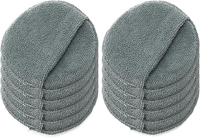 2/5/10Pcs 5-inches Microfiber Wax Applicator Pad Ultra Soft Car Polishing Sponge with Finger Pocket Auto Care Polish Foam Sponge(Grey 10Pcs)