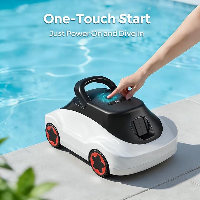 C5 Robotic Pool Cleaner, Cordless Pool Vacuum for Above-Ground & Inground Pools up to 2,200 Sq.Ft, Strong Suction, 180-Min Runtime, Smart Auto-Parking & 2.7L Large Debris Basket