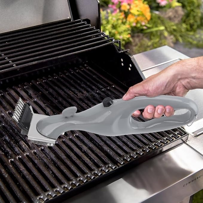Barbecue Grill Steam Brush,Heavy Duty BBQ Cleaner for Grates Powerful Cleaning Brush Non Scratching Scraper Grate Gas Charcoal Electric Grills Grease Removal Scrubber Deep Cleans