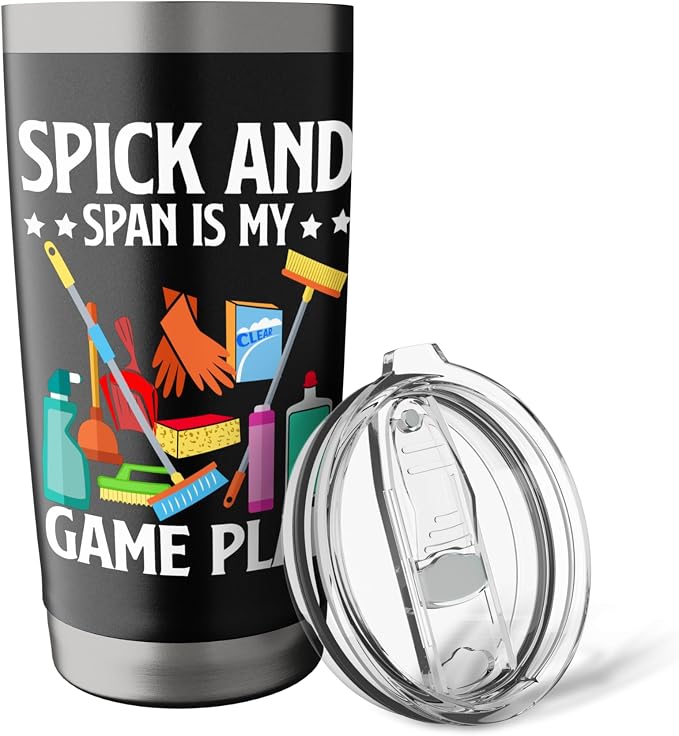 Spick and Span is my Game Plan Cleaning Stainless Steel Insulated Tumbler