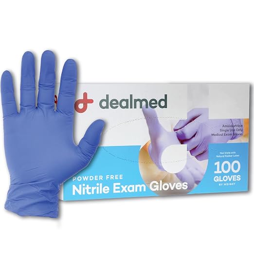 Dealmed Nitrile Exam Gloves – 90 Count X-Large (Case of 10) Disposable, Non-Irritating, Latex Free, Multi-Purpose for First Aid Kit, Medical Facilities & More